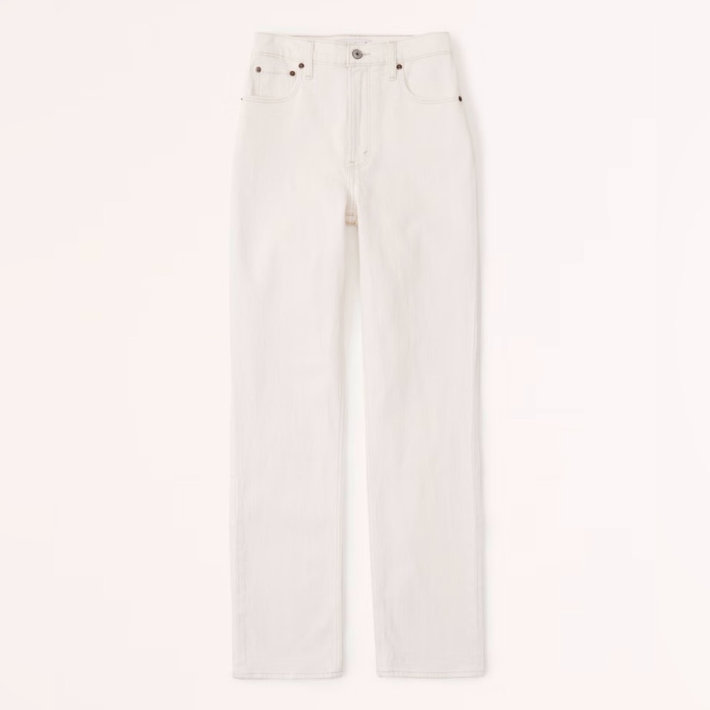 Abercrombie & Fitch white 90’s straight ultra high rise jeans size 4
